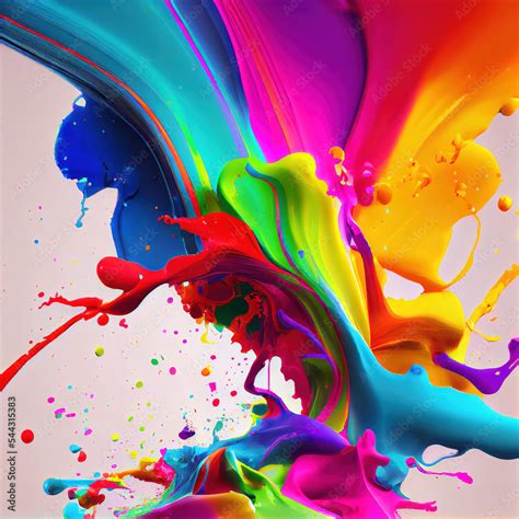 Abstract Colorful 3d Paint Splatter As Wallpaper Background Stock