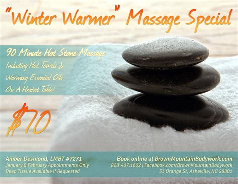 Winter Warmer Hot Stone Massage Special Asheville Nc