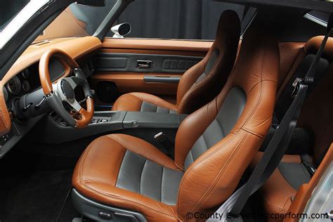 70 Camaro Silver Grey Custom Leather Brown Charcoal Black Interior