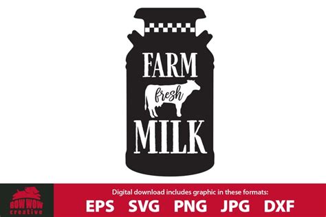 Check spelling or type a new query. Farm Fresh Milk Milk Can with Cow SVG Cutting File ...