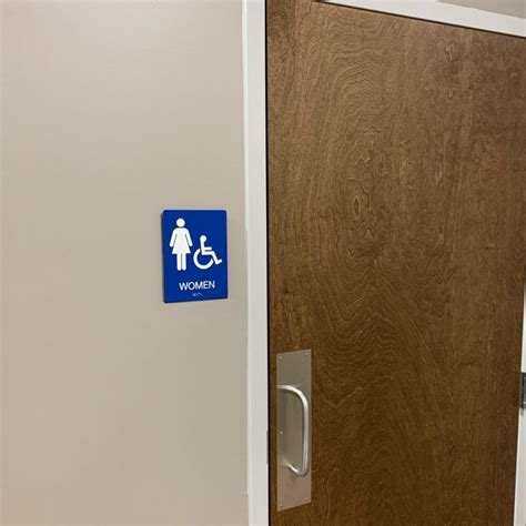 Ada Women Restroom Sign With Braille 22 Color Options Napnameplates