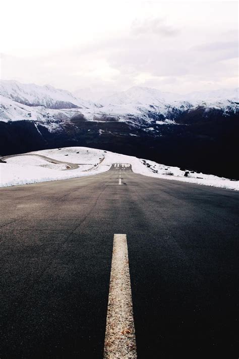 Wallpaper Day Asphalt Mountains Snow Road Landscape For Hd 4k