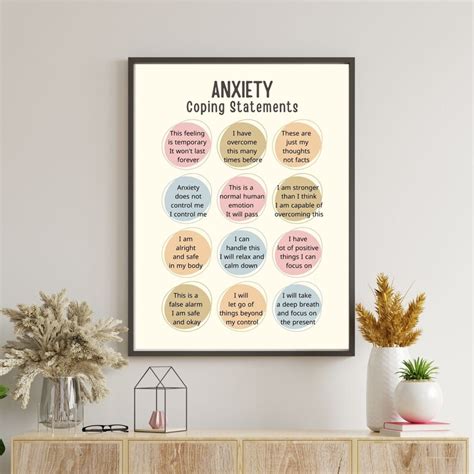 Anxiety Coping Statements For Anxiety Relief Coping Skills Etsy