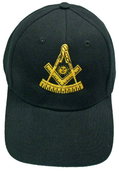 Mason Hat Black Past Master Baseball Cap With Masonic Logo Freemasons