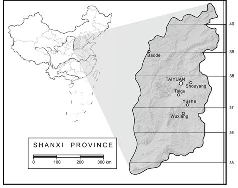1 Location Of Shanxi Province Within North China Indicating Important