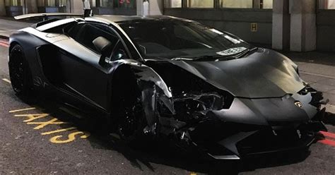 Matte Black Lamborghini Aventador Sv Roadster Crashes In