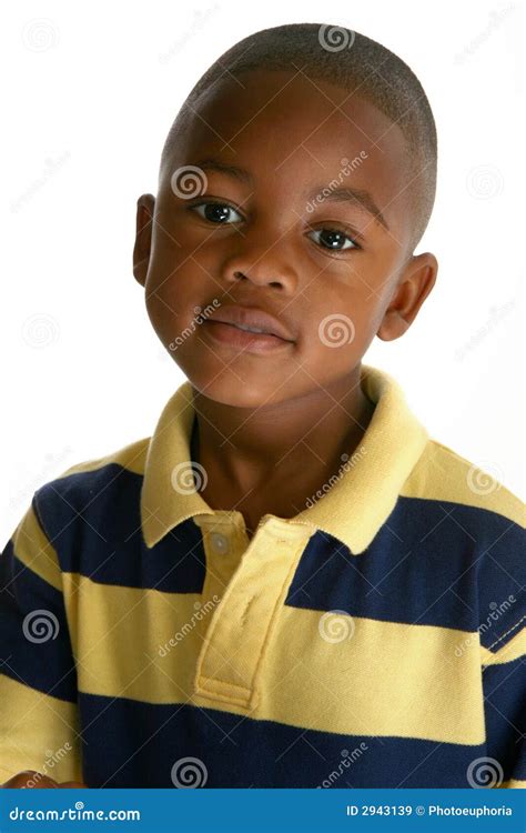 Adorable African American Boy Stock Image Image Of White Casual 2943139