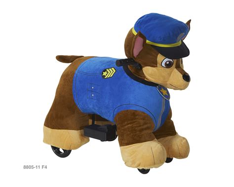 Paw Patrol 6v Plush Chase Ride On With Authentic Chase Features And Pup
