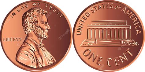 Premium Vector American Money Lincoln Memorial Cent United States One
