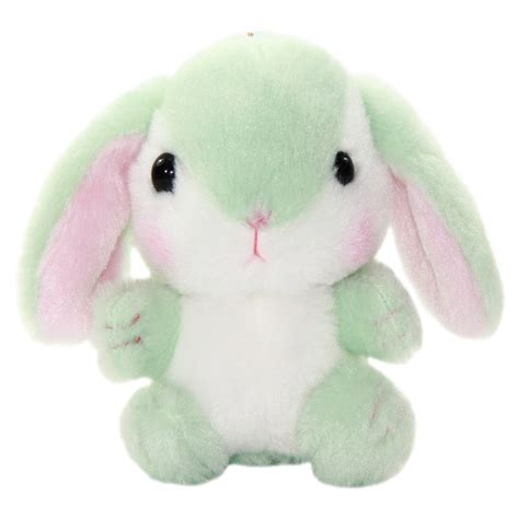 Amuse Bunny Plushie Cute Stuffed Animal Toy Green White 5 Inches