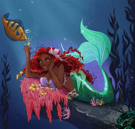 ariel liveaction by wiccatwolf mermaid art disney fan art black disney princess
