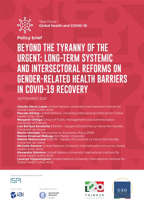 pdf beyond the tyranny of the urgent long term systemic and intersectoral reforms on gender