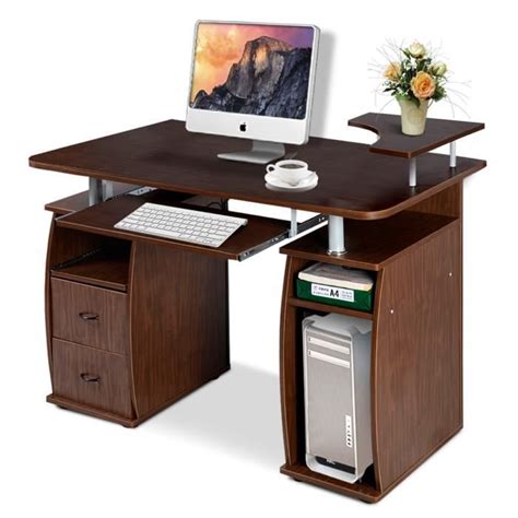 More images for bureau fermé pour ordinateur » Bureau Informatique Multimédia Meuble de Bureau pour Ordinateur avec tablette imprimante ...