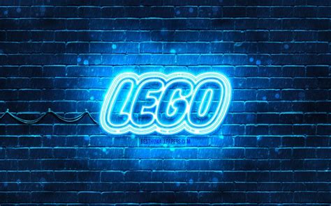 Download Wallpapers Lego Blue Logo 4k Blue Brickwall Lego Logo