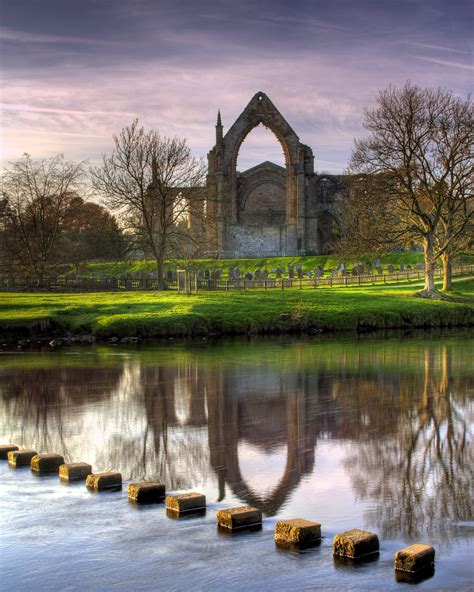 The Beautiful Bolton Abbey Priory And Stepping Stones