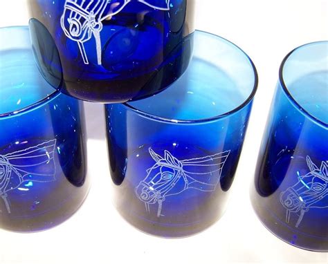 Check spelling or type a new query. Horse Design Cobalt Blue Pitcher and Glasses Glass