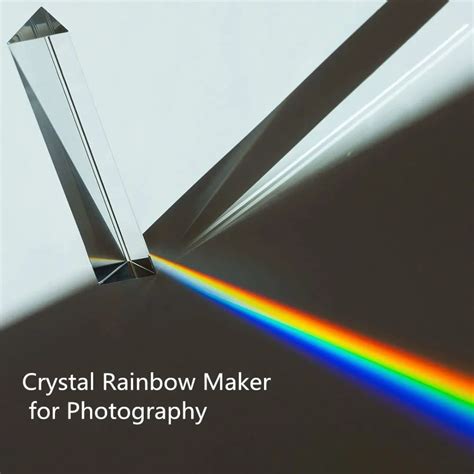 Large Optical Glass Triangular Prism Customized Size Crystal Rainbow