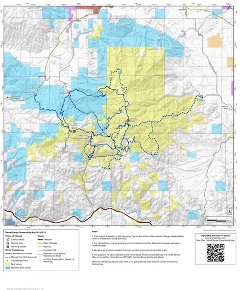 Garnet Range Snowmobile Map By Montanagps Avenza Maps