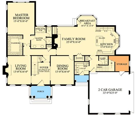 Colonial With Open Floor Plam 32475wp Architectural Designs House