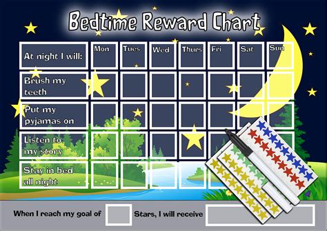 Buy Bedtime Night Time Reward Chart Kids Childrens Sticker Star In