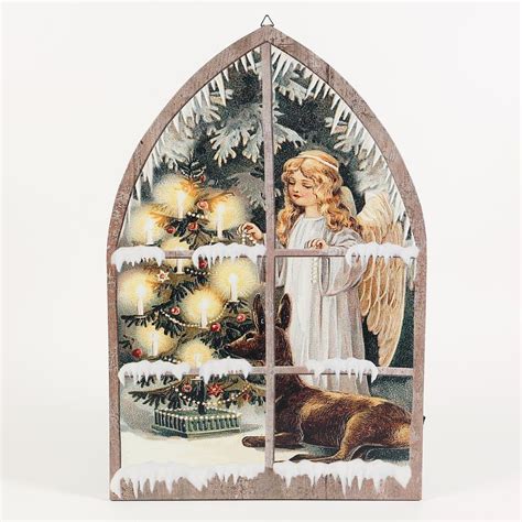 Tips for indoor christmas decorations: Winsome House 24 in. Angel in Window Canvas Print LED ...