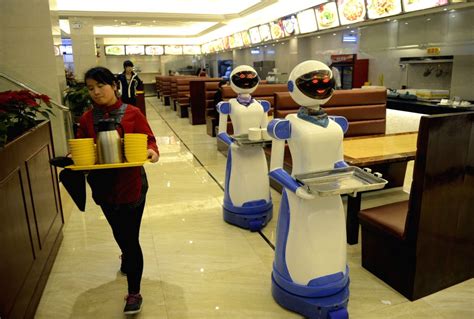 cixi china robot serves food at a restaurant