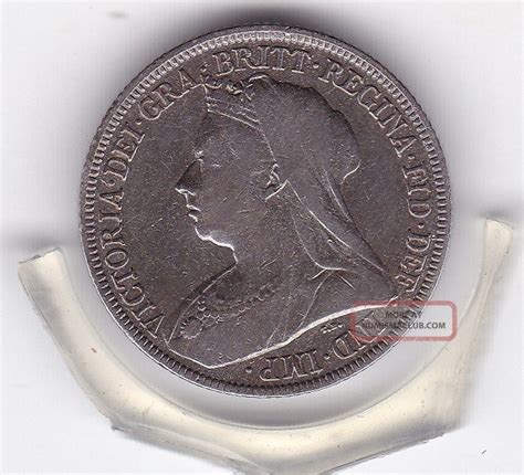 1897 Queen Victoria Sterling Silver Shilling British Coin