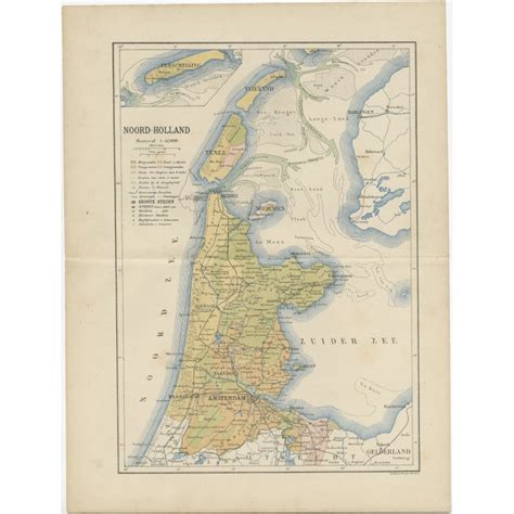 Antique Map Of Noord Holland By Kuyper 1883