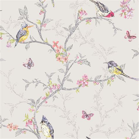 Shabby Chic Floral Wallpaper In Various Designs Wall Decor