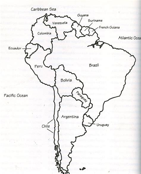 Latin America Landforms Map Black And White Google Search