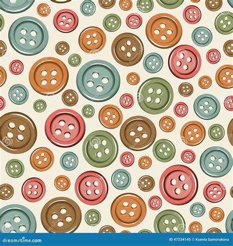 Seamless Pattern Of Colored Buttons Stock Vector Image