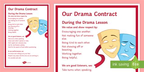 Drama Contract Display Poster Drama Drama School Gcse Drama