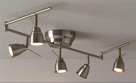 Lamps, lighting & ceiling fans. IKEA barometer ceiling track light, 5 spots nickel plated ...