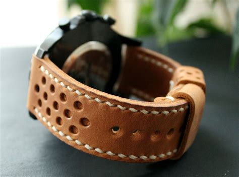 Genuine Leather Watch Strap Brown Mens Leather Watch Etsy