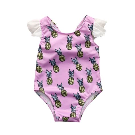 Summer Swimsuit Beachwear Swimming Infant Kids Baby Girls Pineapple