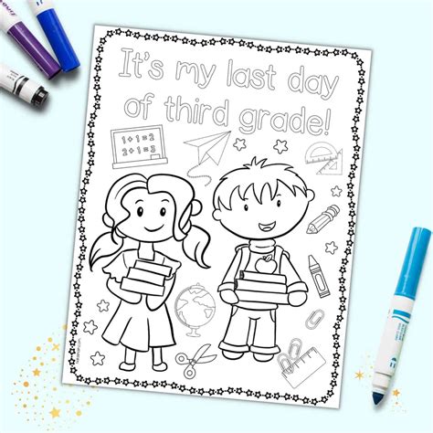 Free Printable Last Day Of Third Grade Coloring Page The Artisan Life