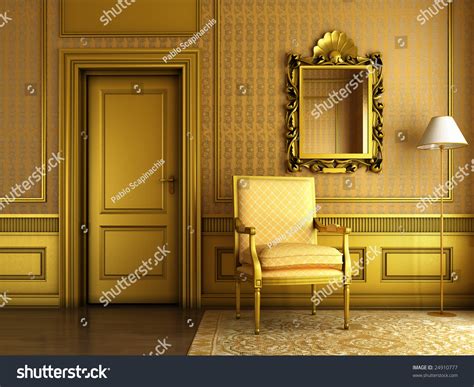 3d Render Interior Scene Luxury Palace Stock Illustration