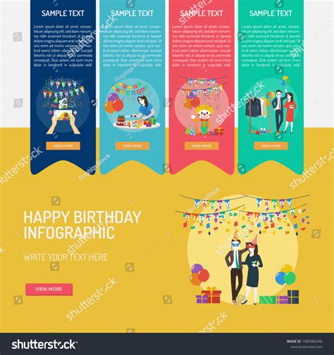 Happy Birthday Infographic Stock Vector Royalty Free 1085080346
