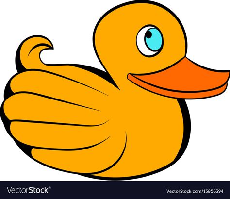 Yellow Rubber Duck Icon Icon Cartoon Royalty Free Vector