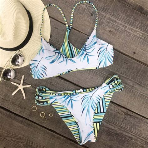 Cupshe Breezy Does It Strappy Bikini Set Strappy Bikini Sets Beach My