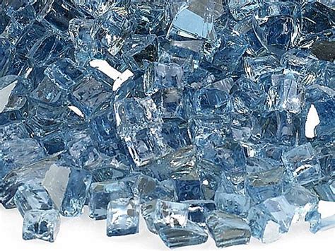 American Fireglass One Fourth Inch Premium Collection Blue Reflective Fire Glass 10 Pound