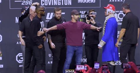 Video Leon Edwards Restrained In Staredown After Colby Covingtons