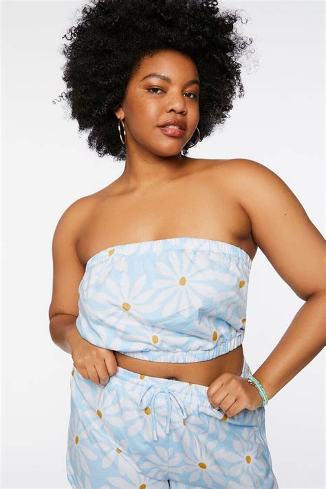 Plus Size Tube Top And Shorts Set
