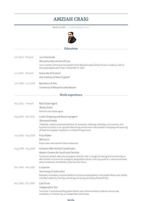 If you are searching for a flexible employment opportunity that does not require a degree and allows you to set your own hours, a real estate agent role may be for you. Real Estate Agent - Resume Samples and Templates | VisualCV