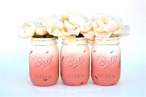 Mason Jars Bulk Mason Jar Decor Painted Mason Jars Pink Etsy