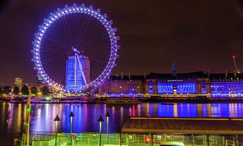 Amazing View Of London Eye At Night In London United Kingdom Uk
