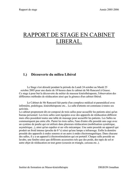 Exemple De Rapport De Stage Dobservation 3Ã¨me Introduction