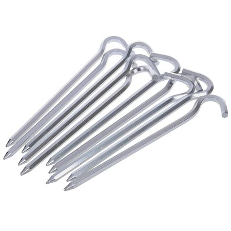 10 Pcs 18cm Outdoor Camping Hiking Aluminum Alloy Tent Pegs Stakes Hook Ground Pin Prismatic