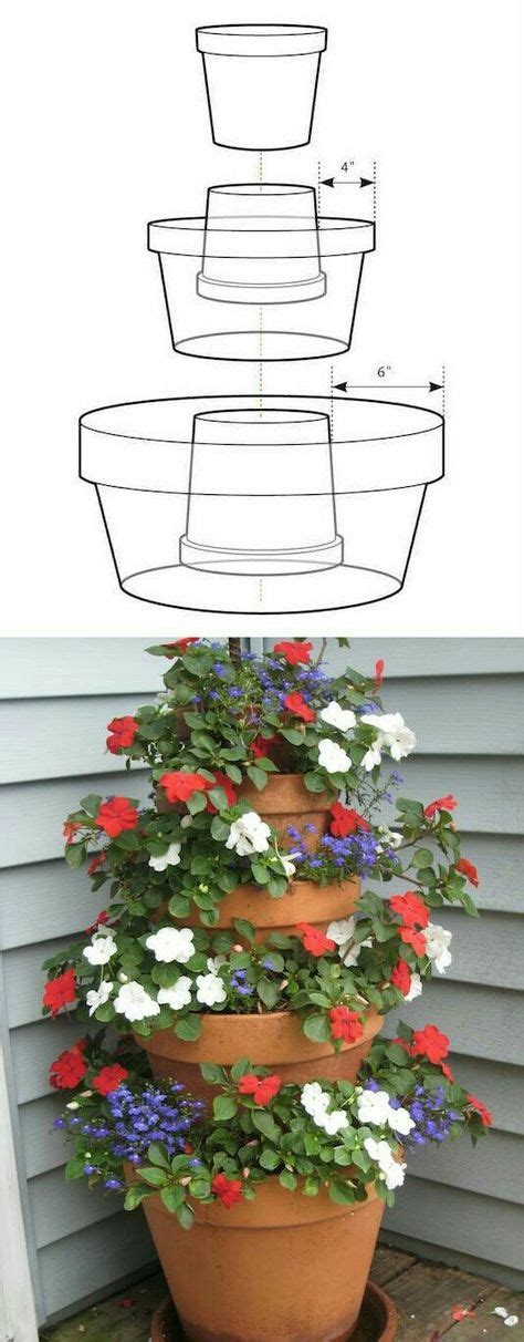 13 Best Stacked Flower Pots Ideas Flower Pots Stacked Flower Pots