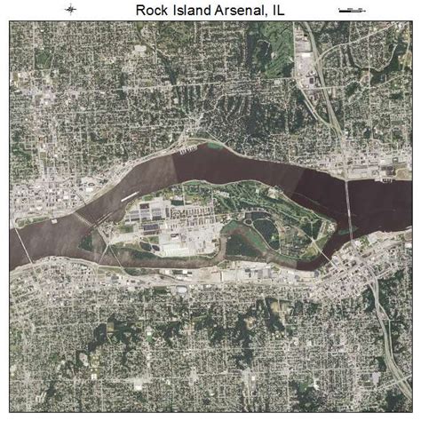 Aerial Photography Map Of Rock Island Arsenal Il Illinois